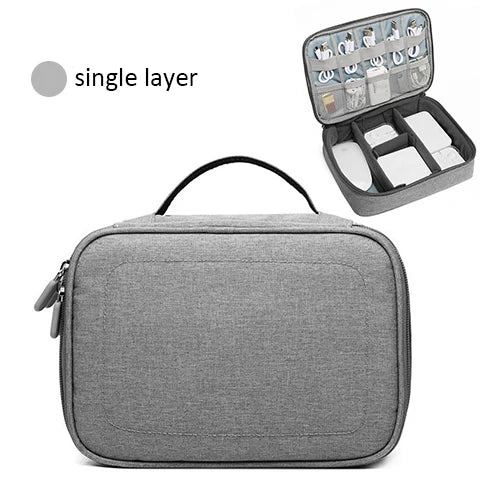 Handle Travel Electronic Accessories Multipurpose/Organizer Storage Bag Case for Power Bank, Hard Drive, Smart Phone, Charger,