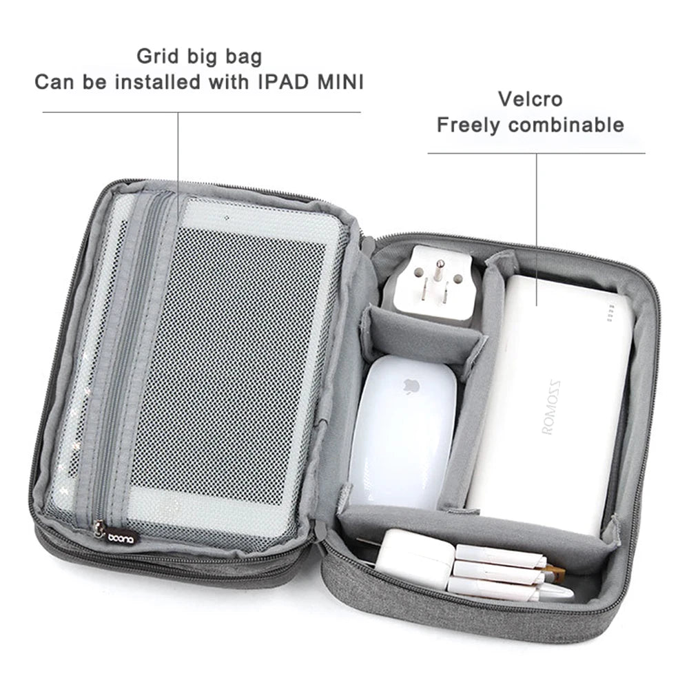 Handle Travel Electronic Accessories Multipurpose/Organizer Storage Bag Case for Power Bank, Hard Drive, Smart Phone, Charger,