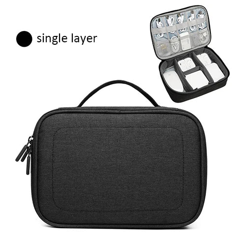 Handle Travel Electronic Accessories Multipurpose/Organizer Storage Bag Case for Power Bank, Hard Drive, Smart Phone, Charger,