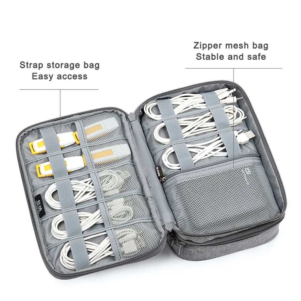 Handle Travel Electronic Accessories Multipurpose/Organizer Storage Bag Case for Power Bank, Hard Drive, Smart Phone, Charger,