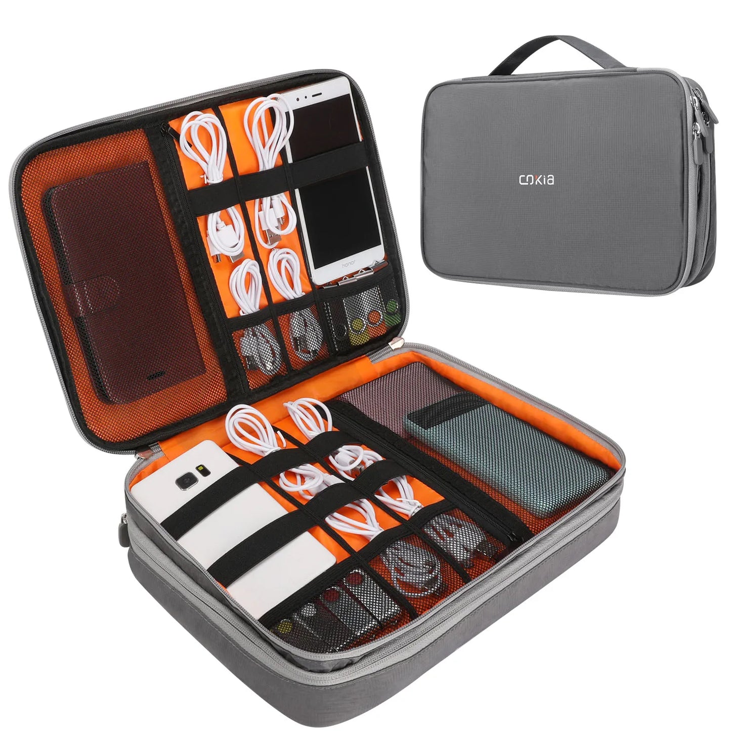 Handle Travel Electronic Accessories Multipurpose/Organizer Storage Bag Case for Power Bank, Hard Drive, Smart Phone, Charger,